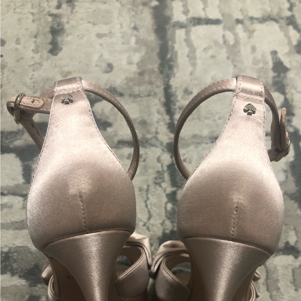 kate spade Satin Bow Ankle Strap Heels in Blush - Picture 5 of 8